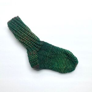 NWOT Colorful hand knit wool and cotton blend green socks US women's size 6 - 9